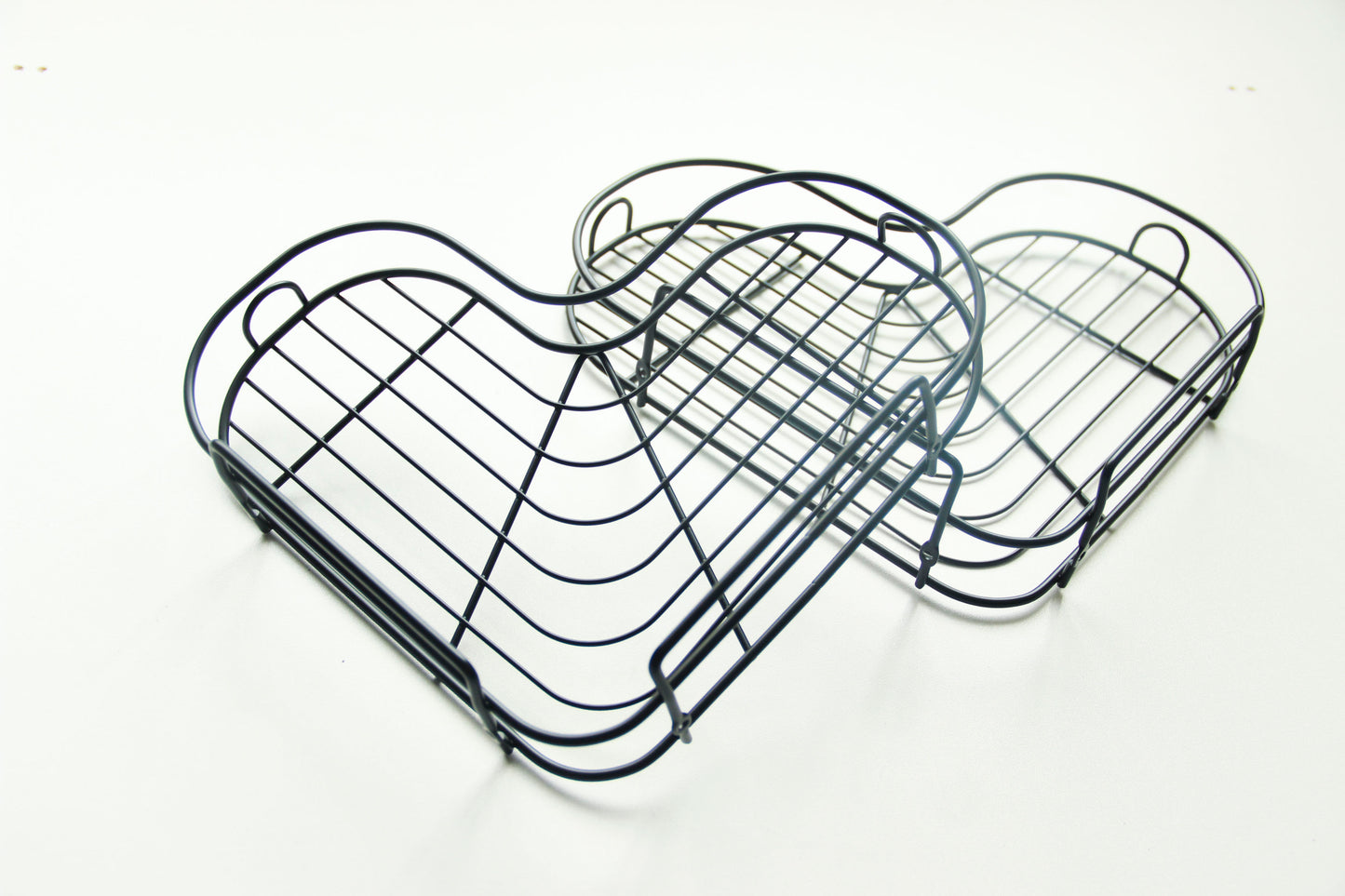 VANLAMNI Steel Wire Corner Heart-Shape Shower Shelf