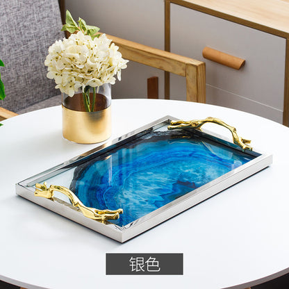 Electroplated metal glass storage tray WL00528.529