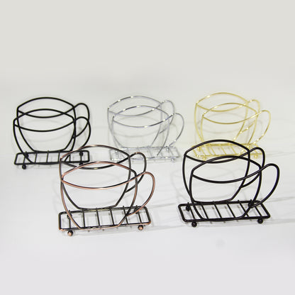 Tea Cup Shaped Metal Napkin Holder