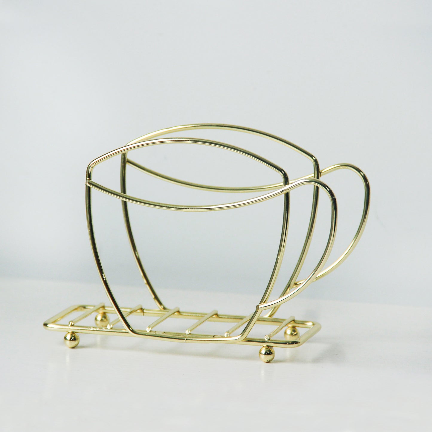 Tea Cup Shaped Metal Napkin Holder