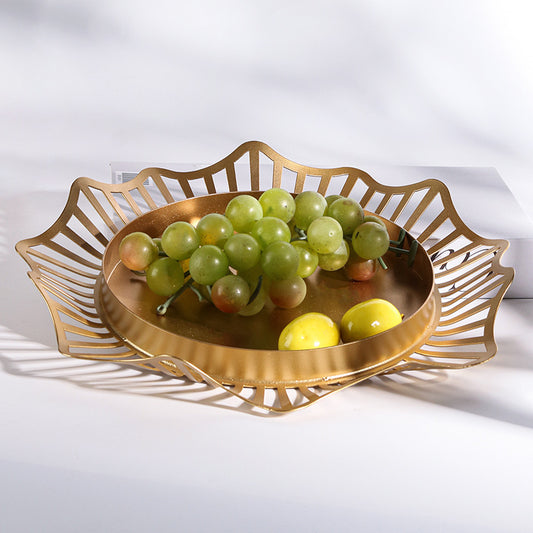 Metal hollow lace fruit plate WL00217