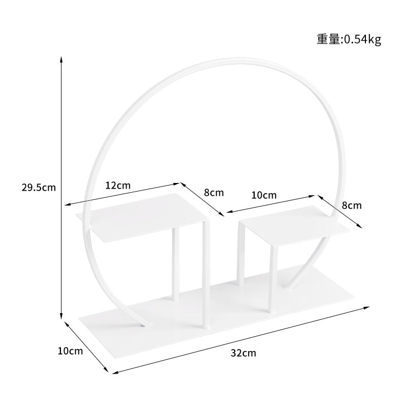 Iron white Dim sum dish dessert rack WL00419