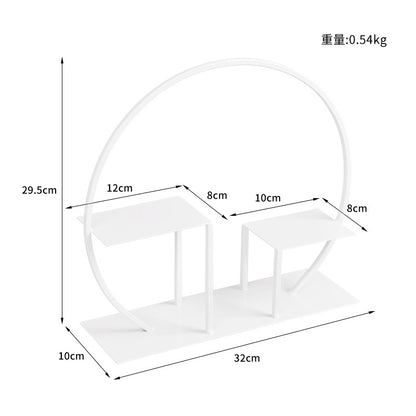 Iron white Dim sum dish dessert rack WL00419