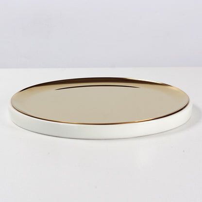 Art circular metal tray WL00265