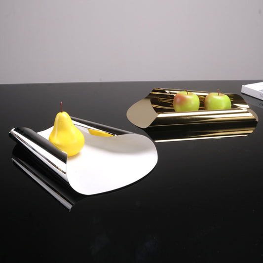 Simple Gold Metal Curled Fruit Plate WL00220.221