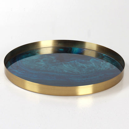 Agate patterned circular tray WL00245