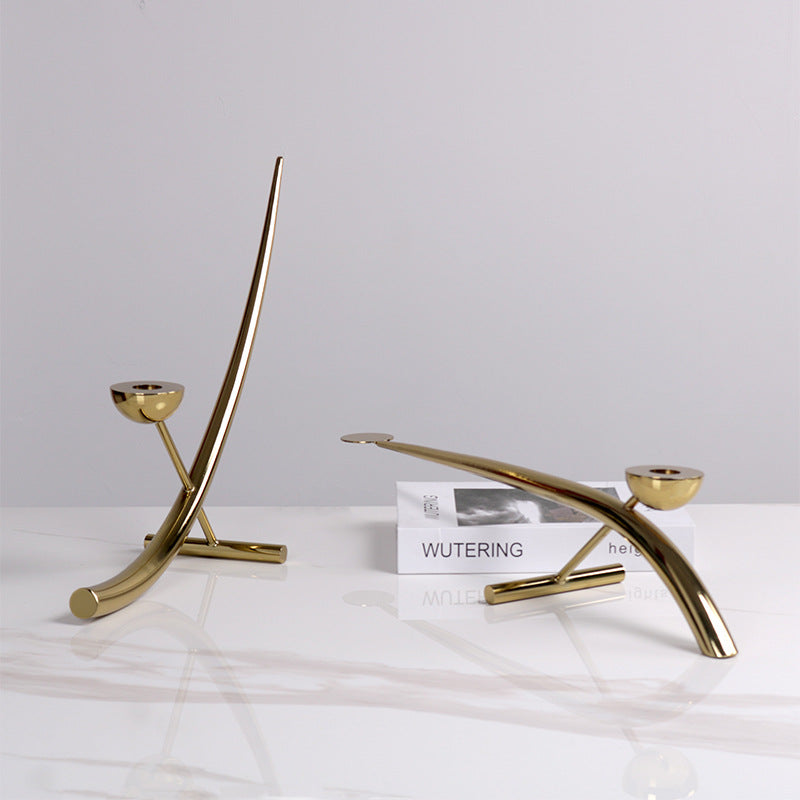 Gold metal candlestick ornaments WL00347.348.349.350