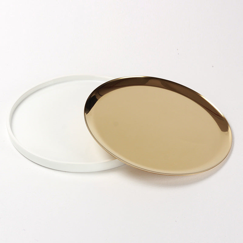 Art circular metal tray WL00265