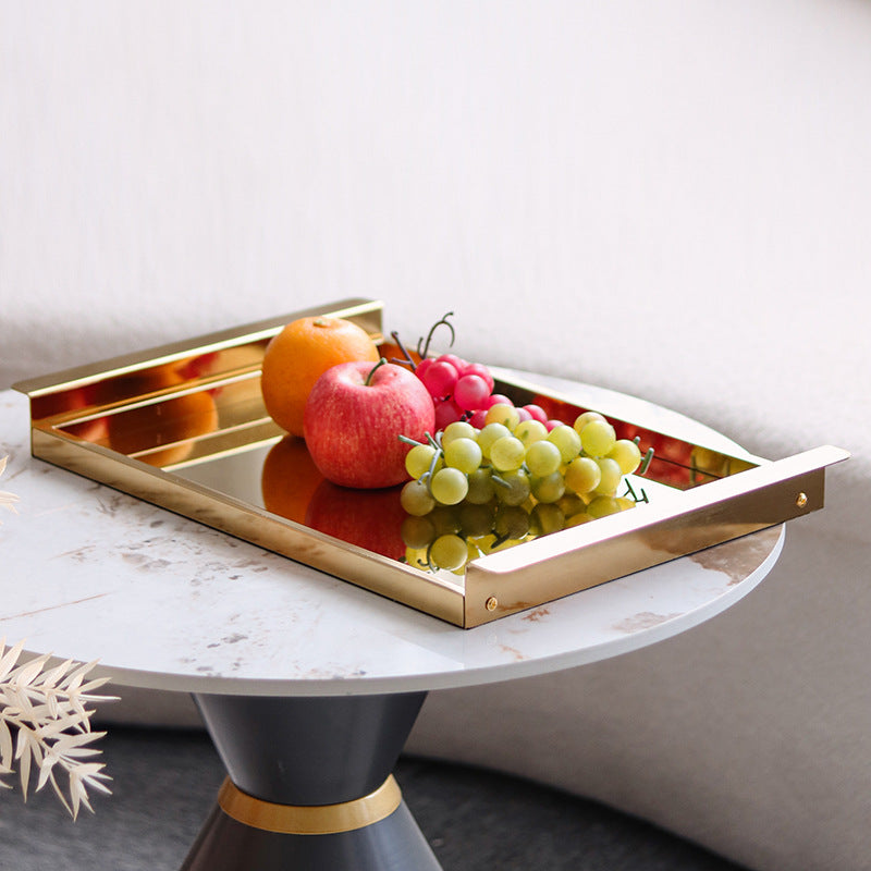 Simple metal rectangular wine glass fruit tray WL00216