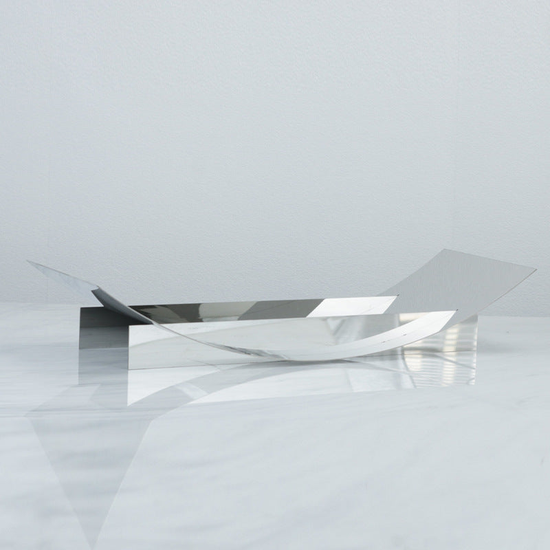 Simple double arc metal tray WL00208