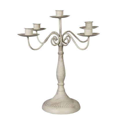 Castiçal longo decorativo, decoração de quarto, suporte de vela cônico de 5 cabeças, suporte de vela alto