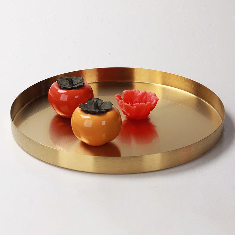 Metal circular tea set tray WL00237.238