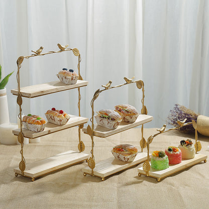 Solid wood multi-layer dessert table display rack WL00415.416.417