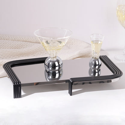 Minimalist European style light luxury geometric rectangular mirror storage tray WL00249.250