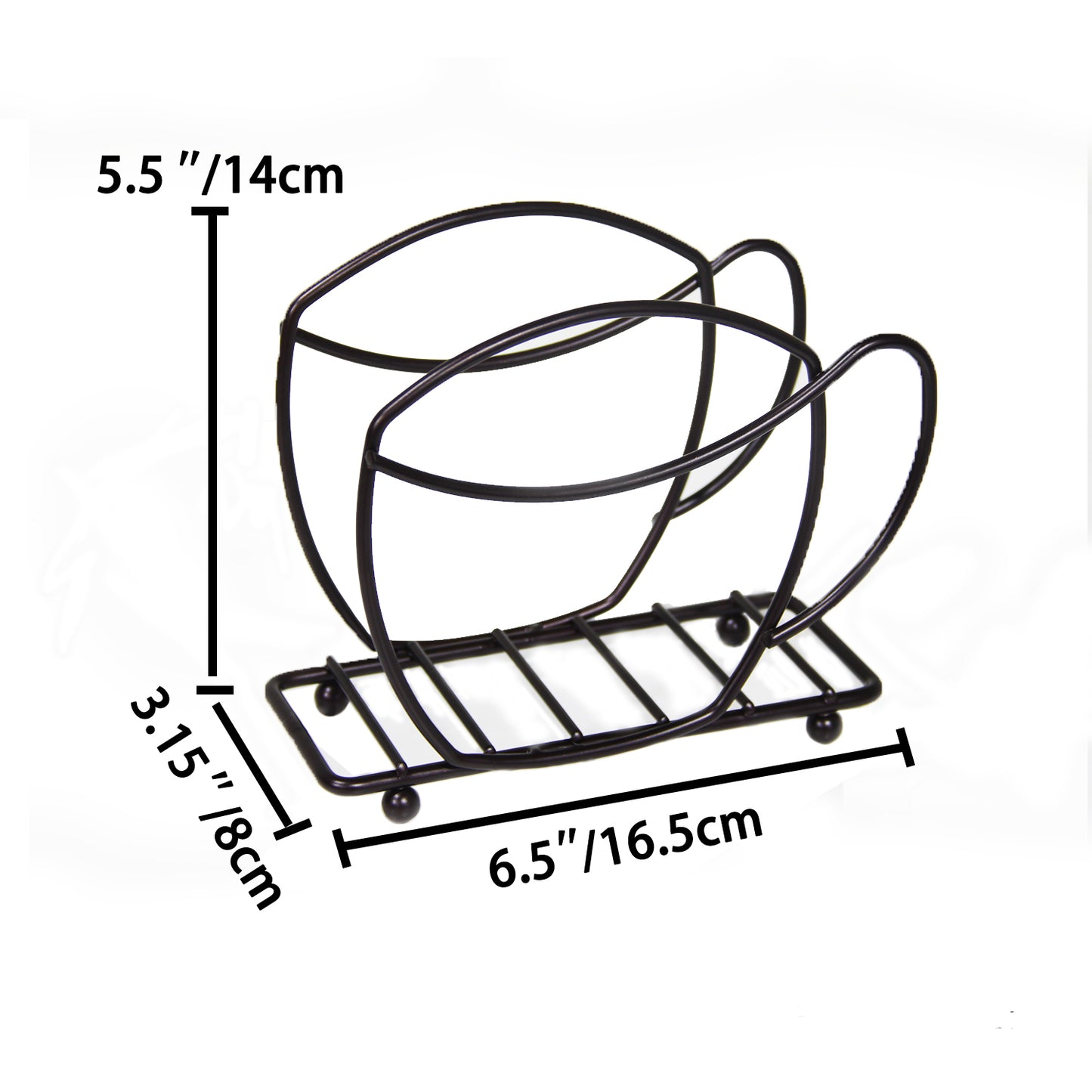 Tea Cup Shaped Metal Napkin Holder