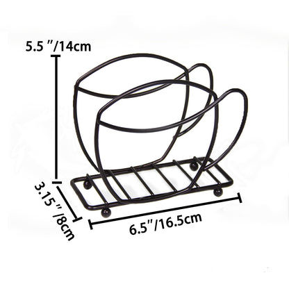 Tea Cup Shaped Metal Napkin Holder