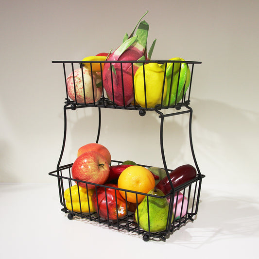 VANLAMNI 2 Tier Wire Fruit Storage Basket